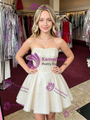 Ivory Sequins Strapless Homecoming Dress