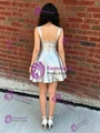Silver Straps Bow Homecoming Dress