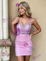 Pink Sheath Straps Pleats Homecoming Dress