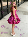 Simple Fuchsia Straps Homecoming Dress