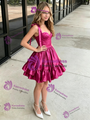 Simple Fuchsia Straps Homecoming Dress
