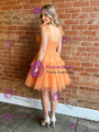 Orange Tulle Straps Homecoming Dress