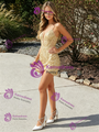 Champagne Straps Appliques Homecoming Dress