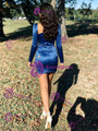 Long Sleeve Beading Homecoming Dress