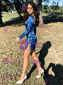 Long Sleeve Beading Homecoming Dress