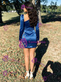 Long Sleeve Beading Homecoming Dress