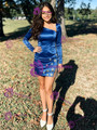 Long Sleeve Beading Homecoming Dress