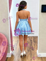 Simple Blue Halter Homecoming Dress