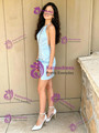 Light Blue Satin Halter Homecoming Dress