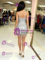 Silver Sequins Straps Tassel Homecoming Dress