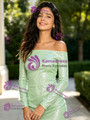 Green Sequins Long Sleeve Homecoming Dress