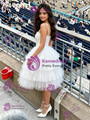 White Tulle Spaghetti Straps Homecoming Dress