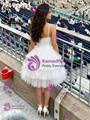White Tulle Spaghetti Straps Homecoming Dress