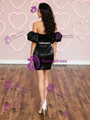 Black Off the Shoulder Pleats Homecoming Dress