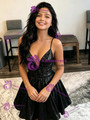 Black Sequins Spaghetti Straps Homecoming Dress