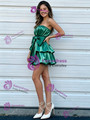 Green Strapless Bow Homecoming Dress
