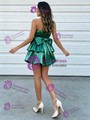 Green Strapless Bow Homecoming Dress