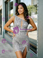 Gray Sequins One Shoulder Homecoming Dress