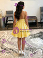 Yellow Sequins Spaghetti Straps Homecoming Dress