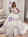 White Tulle Lace Cap Sleeve Wedding Dress