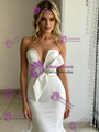 White Mermaid Satin Strapless Wedding Dress