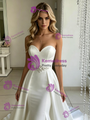 White Mermaid Strapless Beading Wedding Dress
