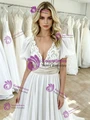 White Puff Sleeve Lace Wedding Dress