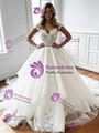 Fashion White Tulle Lace Wedding Dress