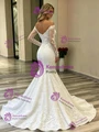 White Mermaid Long Sleeve Wedding Dress