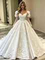 White Lace Long Sleeve Off the Shoulder Wedding Dress
