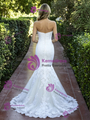 White Mermaid Tulle Lace Wedding Dress