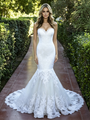 White Mermaid Tulle Lace Wedding Dress
