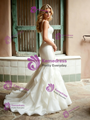 Beige White Mermaid Straps Wedding Dress