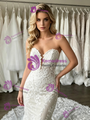 White Mermaid Tulle Appliques Strapless Wedding Dress