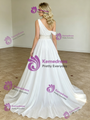 White Chiffon One Shoulder Pleats Wedding Dress