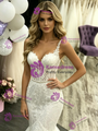 White Mermaid Tulle Lace Wedding Dress