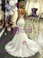 White Mermaid Tulle Lace Wedding Dress