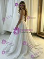 White Sequins Spaghetti Straps Wedding Dress