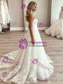 White Tulle Strapless Appliques Wedding Dress