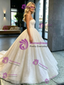 White Sequins Strapless Wedding Dress