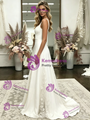 White Straps Appliques Wedding Dress