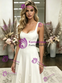 White Straps Appliques Wedding Dress