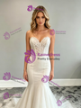 Sexy White Mermaid Tulle Appliques Wedding Dress