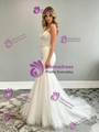 Sexy White Mermaid Tulle Appliques Wedding Dress