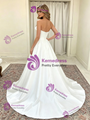 White Satin Strapless Wedding Dress