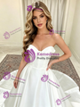White Satin Strapless Wedding Dress