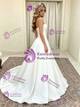 White Satin Strapless Wedding Dress