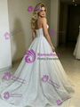 White Sequins Strapless Wedding Dress
