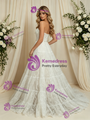 White Lace Strapless Wedding Dress