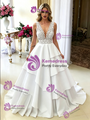 White V-neck Lace Wedding Dress